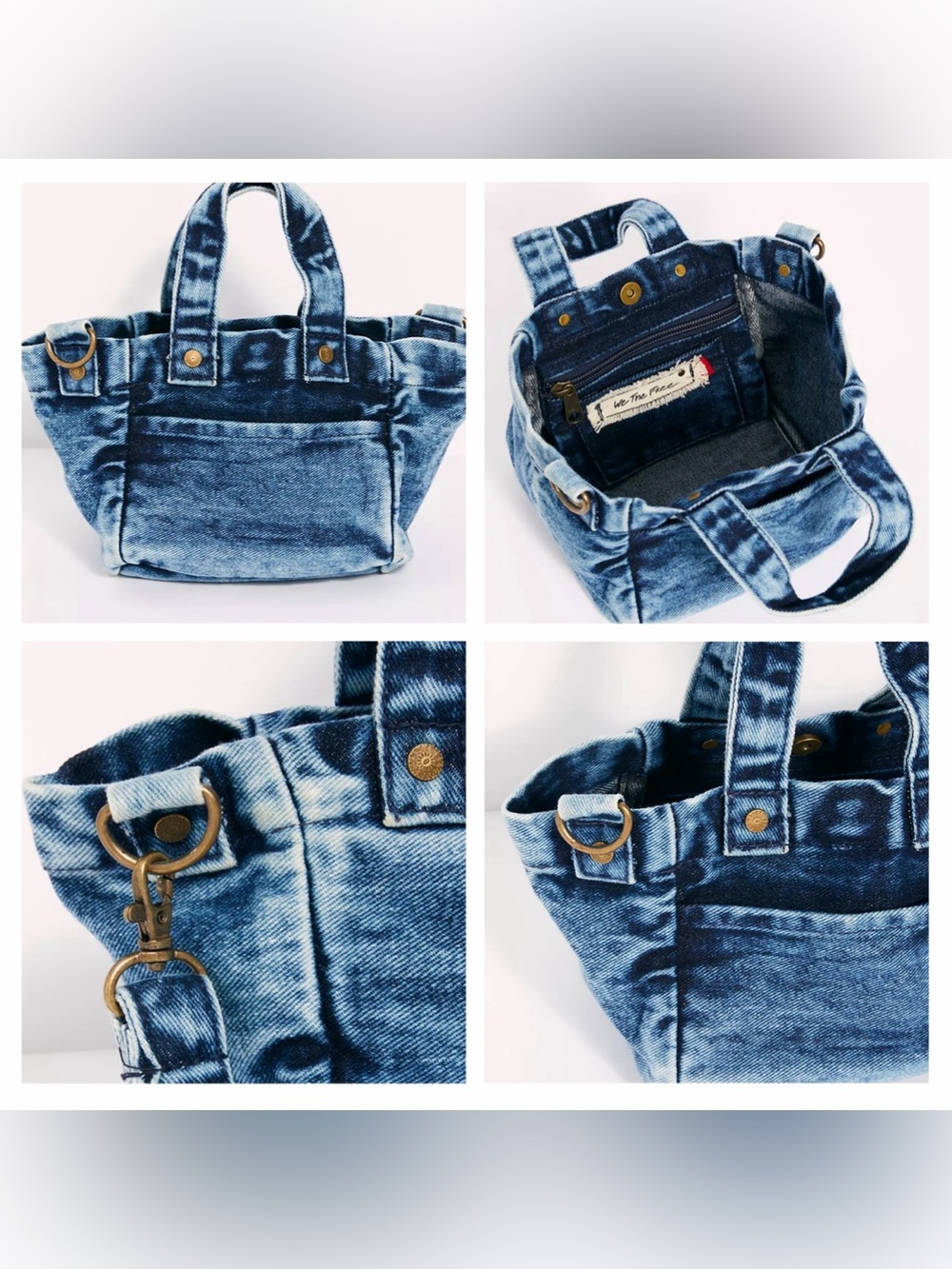 Free People Mini Denim Tote - Picture 2 of 16